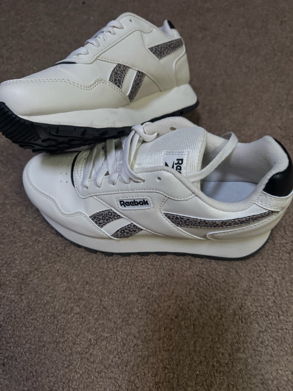 Reebok White Sneakers with Black Accents